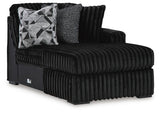 Midnight-Madness 3-Piece Sectional with Ottoman in Onyx from Ashley Furniture - Luna Furniture