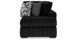 Midnight-Madness 3-Piece Sectional with Ottoman in Onyx from Ashley Furniture - Luna Furniture