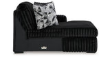 Midnight-Madness 3-Piece Sectional with Ottoman in Onyx from Ashley Furniture - Luna Furniture