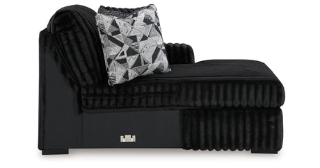 Midnight-Madness 4-Piece Sectional with Ottoman in Onyx from Ashley - Luna Furniture