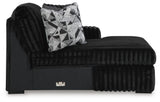 Midnight-Madness 3-Piece Sectional with Ottoman in Onyx from Ashley Furniture - Luna Furniture
