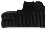 Midnight-Madness 3-Piece Sectional with Ottoman in Onyx from Ashley Furniture - Luna Furniture