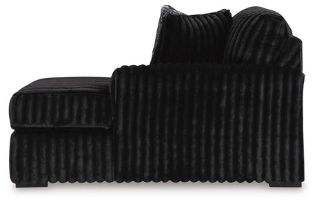Midnight-Madness Onyx RAF Chase Sectional and Ottoman from Ashley - Luna Furniture