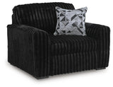 Midnight-Madness Onyx Oversized Chair with Accent Ottoman from Ashley Furniture - Luna Furniture