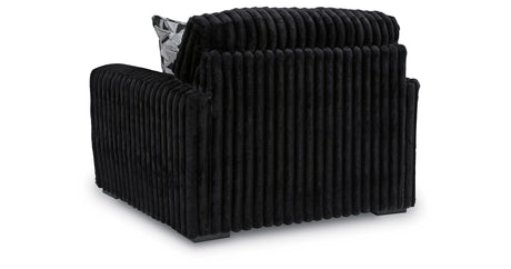 Midnight-Madness Onyx Oversized Chair with Accent Ottoman from Ashley - Luna Furniture