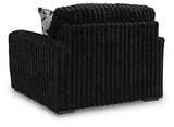 Midnight-Madness Onyx Oversized Chair with Accent Ottoman from Ashley Furniture - Luna Furniture
