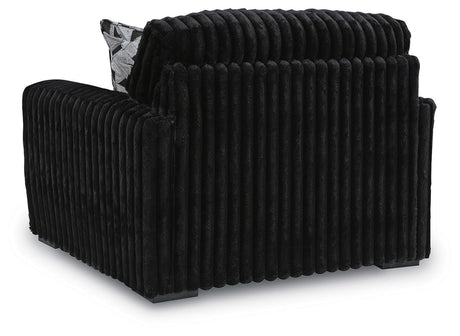Midnight-Madness Onyx Oversized Chair with Accent Ottoman from Ashley - Luna Furniture