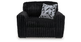 Midnight-Madness Onyx Oversized Chair with Accent Ottoman from Ashley Furniture - Luna Furniture