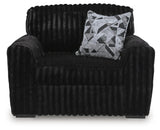 Midnight-Madness Onyx Oversized Chair with Accent Ottoman from Ashley Furniture - Luna Furniture