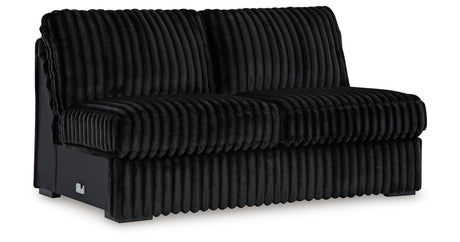 Midnight-Madness 3-Piece Sectional with Ottoman in Onyx from Ashley - Luna Furniture