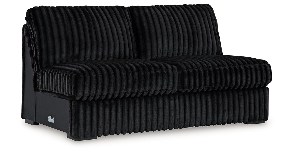 Midnight-Madness Onyx Armless Loveseat from Ashley Furniture - Luna Furniture