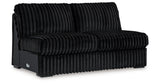 Midnight-Madness Onyx Armless Loveseat from Ashley Furniture - Luna Furniture