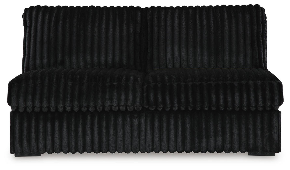 Midnight-Madness 3-Piece Sectional with Ottoman in Onyx from Ashley Furniture - Luna Furniture