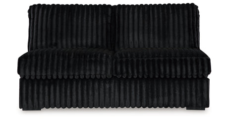 Midnight-Madness Onyx Armless Loveseat from Ashley - Luna Furniture