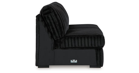 Midnight-Madness 4-Piece Sectional with Ottoman in Onyx from Ashley - Luna Furniture