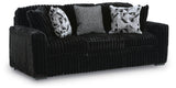 Midnight-Madness Onyx Sofa and Oversized Ottoman from Ashley - Luna Furniture