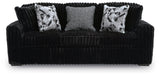 Midnight-Madness Onyx Sofa, Loveseat and Oversized Ottoman from Ashley Furniture - Luna Furniture