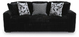 Midnight-Madness Onyx Sofa and Oversized Ottoman from Ashley - Luna Furniture