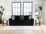 Midnight-Madness Onyx Sofa, Loveseat and Oversized Ottoman from Ashley Furniture - Luna Furniture