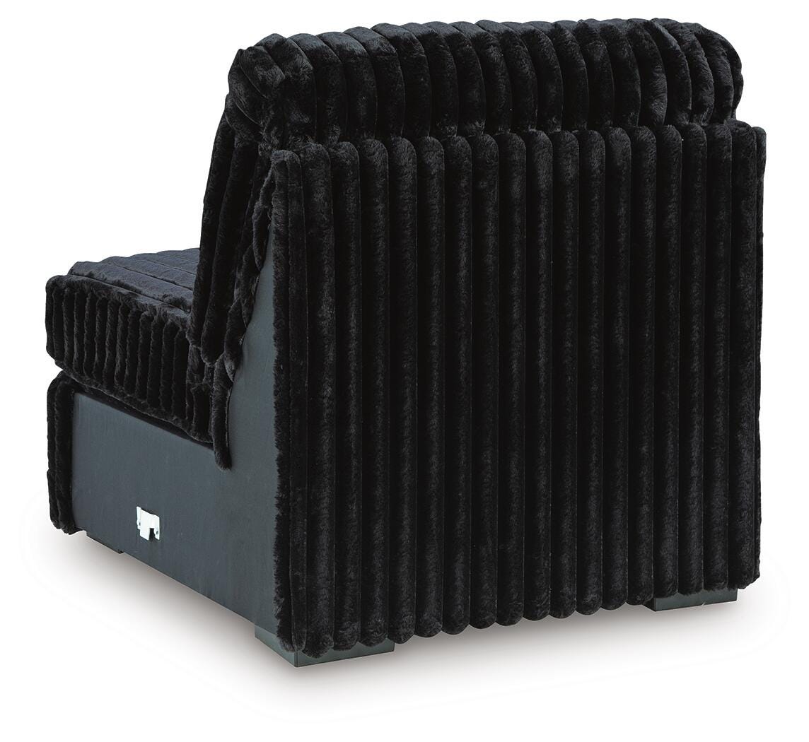 Midnight-Madness Onyx Armless Chair from Ashley Furniture - Luna Furniture