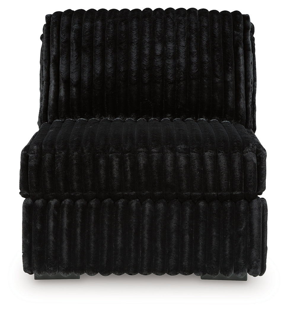 Midnight-Madness Onyx Armless Chair from Ashley Furniture - Luna Furniture