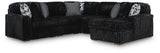 Midnight-Madness Black 5-Piece Sectional with RAF Chaise from Ashley Furniture - Luna Furniture