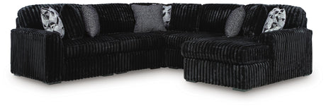 Midnight-Madness 5-Piece Sectional with Chaise from Ashley Furniture - Luna Furniture