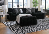 Midnight-Madness Onyx LAF Chase Sectional and Ottoman from Ashley - Luna Furniture