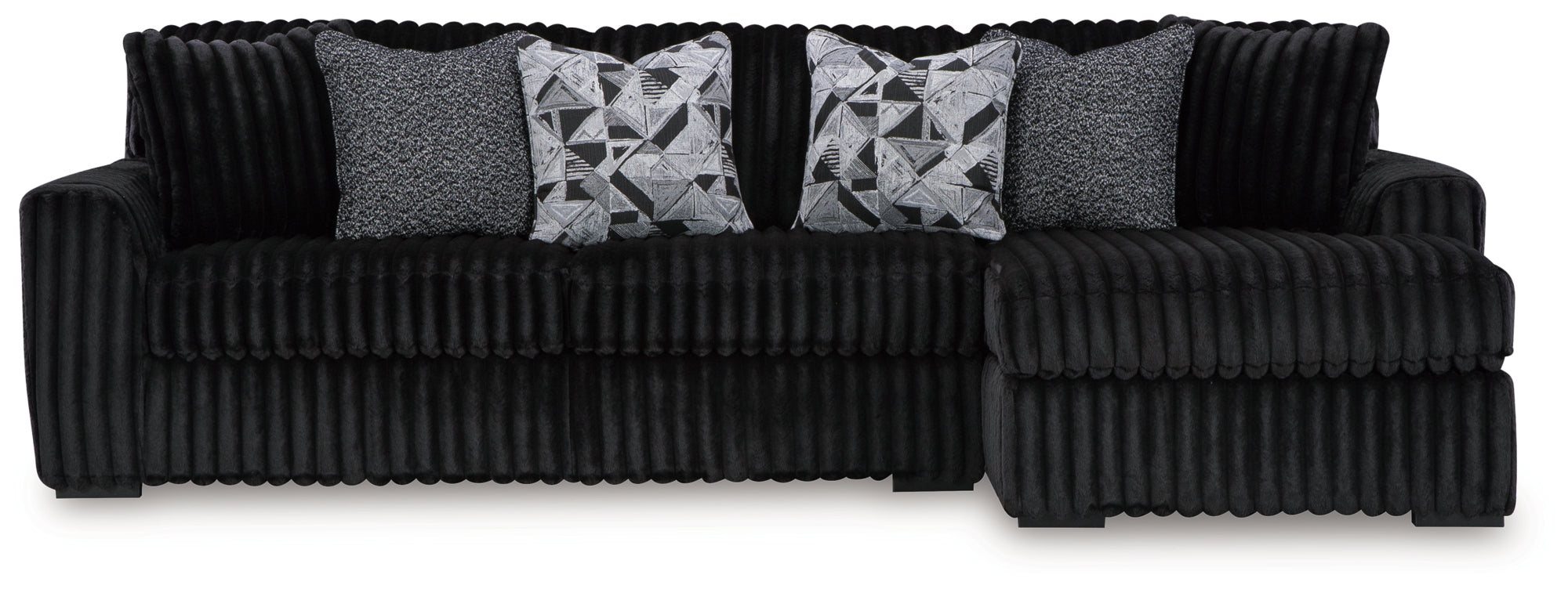 Midnight-Madness Onyx 2-Piece RAF Chaise Sectional – Luna Furniture