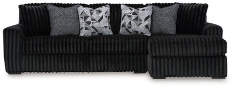 Midnight-Madness Onyx 2-Piece RAF Chaise Sectional from Ashley - Luna Furniture