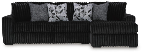 Midnight-Madness Onyx 3-Piece Sectional with Chaise from Ashley - Luna Furniture