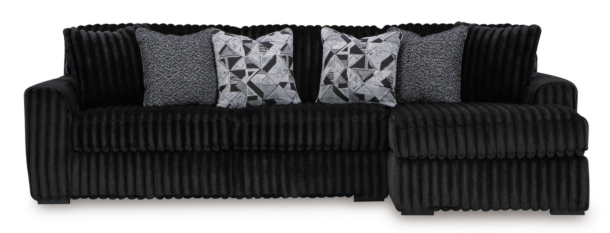 Midnight-Madness Onyx 2-Piece RAF Chaise Sectional from Ashley - Luna Furniture