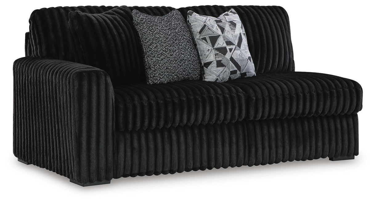 Midnight-Madness Onyx RAF Chase Sectional and Ottoman from Ashley Furniture - Luna Furniture