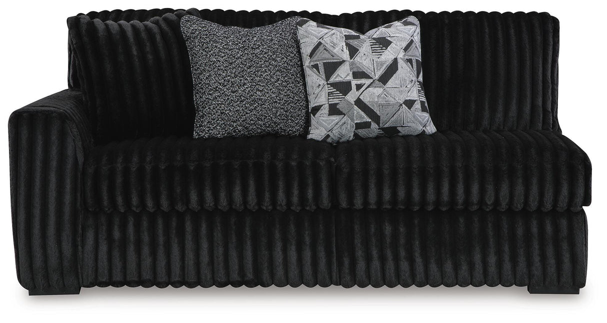 Midnight-Madness Onyx RAF Chase Sectional and Ottoman from Ashley Furniture - Luna Furniture
