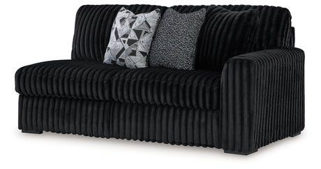 Midnight-Madness 4-Piece Sectional with Ottoman in Onyx from Ashley - Luna Furniture