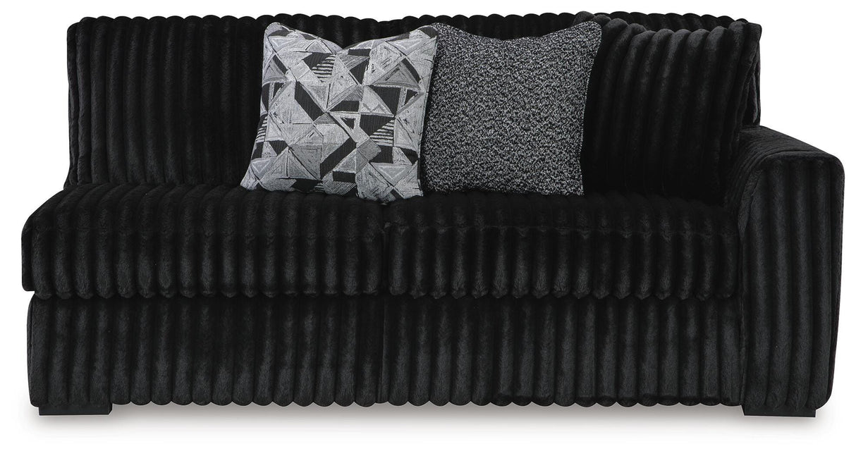 Midnight-Madness Onyx 2-Piece Sectional and Ottoman