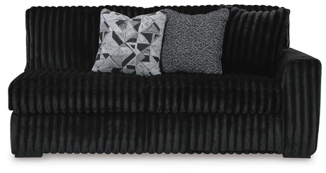 Midnight-Madness Onyx 2-Piece Sectional and Ottoman from Ashley - Luna Furniture