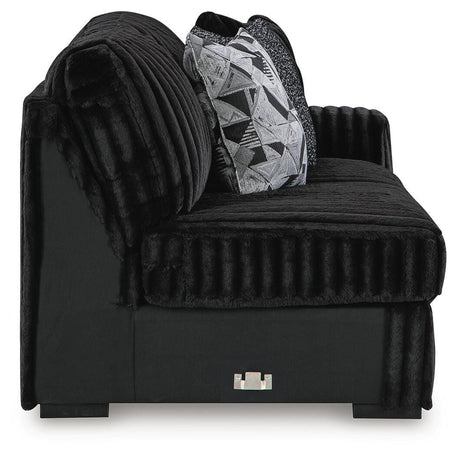 Midnight-Madness Onyx 2-Piece Sectional and Ottoman from Ashley - Luna Furniture