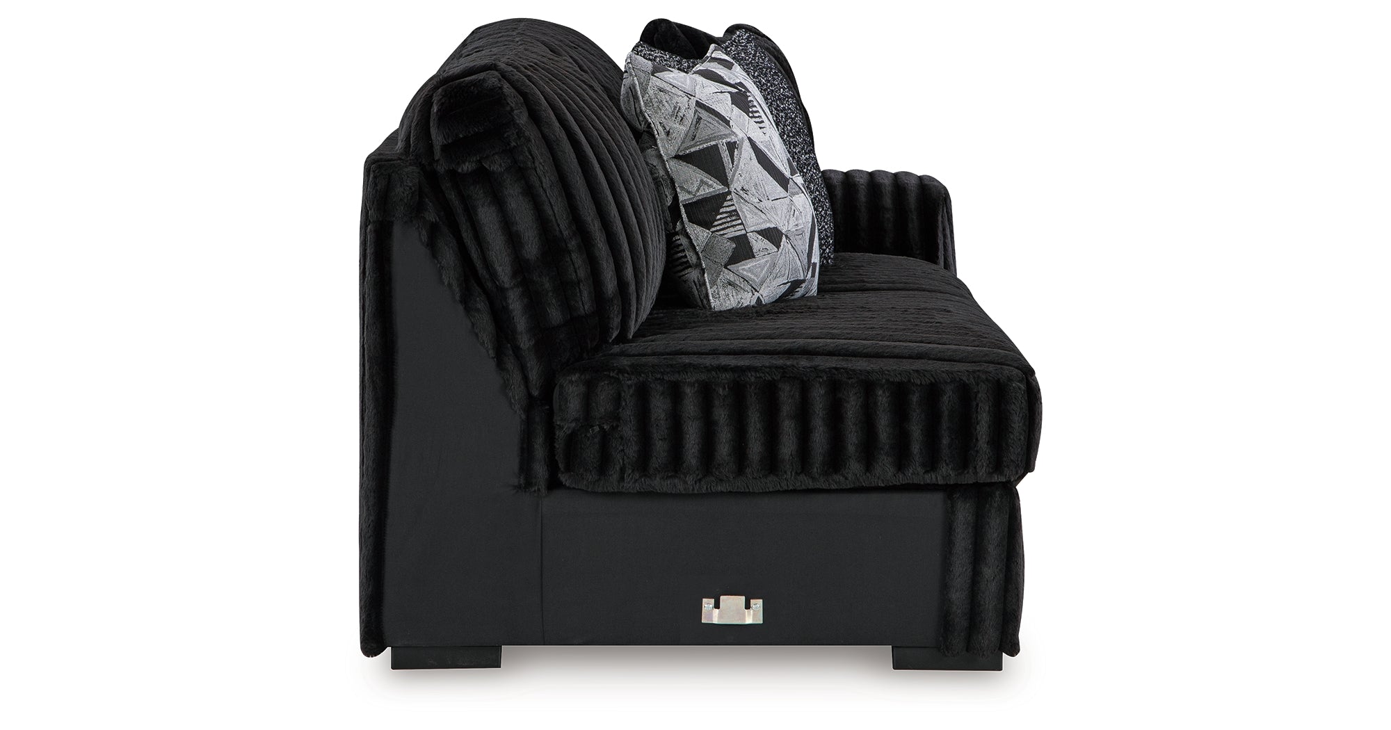 Midnight-Madness 4-Piece Sectional with Ottoman in Onyx – Luna