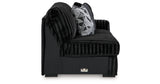 Midnight-Madness 4-Piece Sectional with Ottoman in Onyx from Ashley Furniture - Luna Furniture