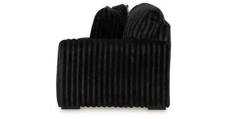 Midnight-Madness 3-Piece Sectional with Ottoman in Onyx from Ashley - Luna Furniture