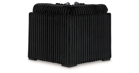 Midnight-Madness Onyx 3-Piece Sectional, Chaise and Oversized Accent Ottoman from Ashley - Luna Furniture