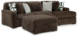 Midnight Madness Chocolate 2-Piece Sectional and Ottoman from Ashley Furniture - Luna Furniture