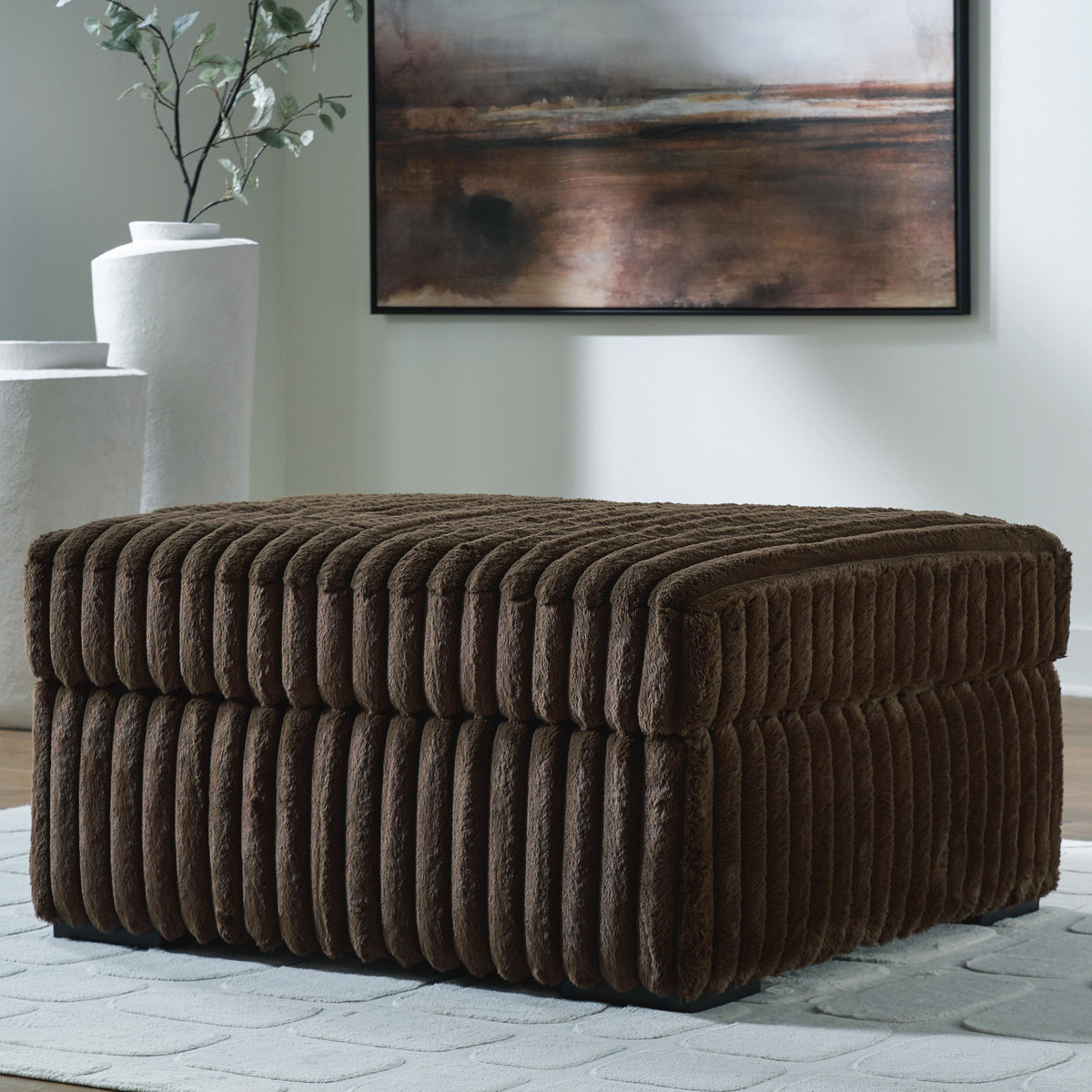 Midnight-Madness Chocolate Ottoman from Ashley - Luna Furniture