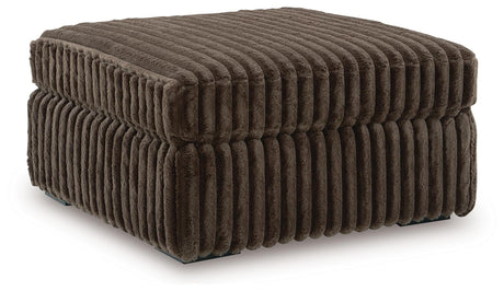Midnight-Madness Chocolate 3-Piece Sectional, Oversized Chair and Ottoman from Ashley - Luna Furniture