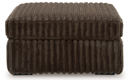 Midnight-Madness Chocolate Ottoman from Ashley - Luna Furniture