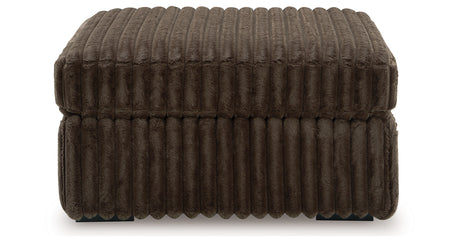Midnight-Madness Chocolate 3-Piece Sectional with Ottoman from Ashley Furniture - Luna Furniture