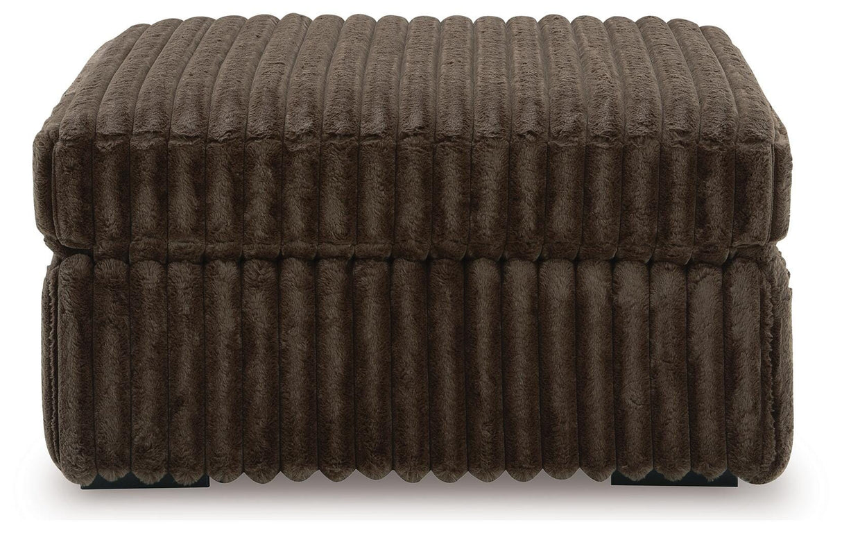 Midnight-Madness Chocolate Sofa, Loveseat and Oversized Accent Ottoman from Ashley - Luna Furniture