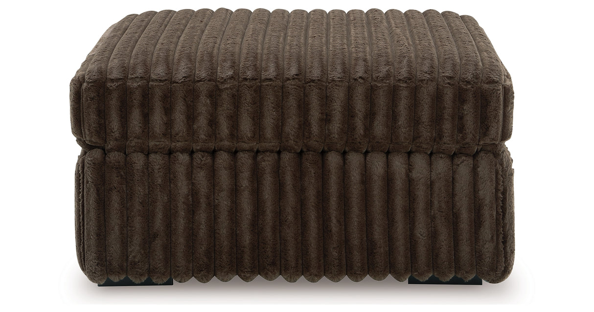 Midnight Madness Chocolate 2-Piece Sectional and Ottoman from Ashley Furniture - Luna Furniture
