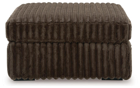 Midnight-Madness Chocolate 3-Piece Sectional, Oversized Chair and Ottoman from Ashley - Luna Furniture